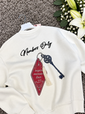Members Nakışlı Oversize Sweatshirt Beyaz