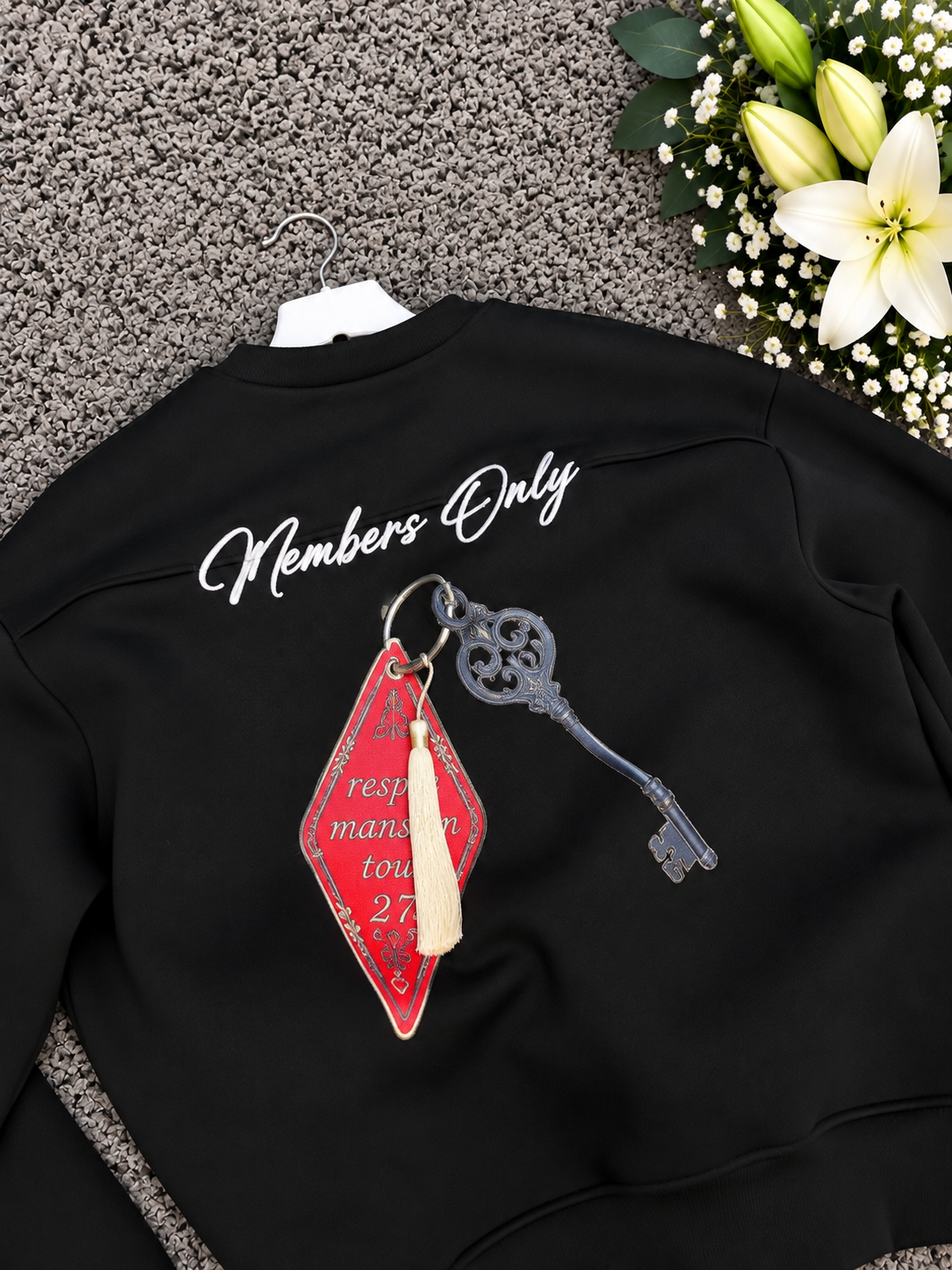 Members Nakışlı Oversize Sweatshirt Siyah