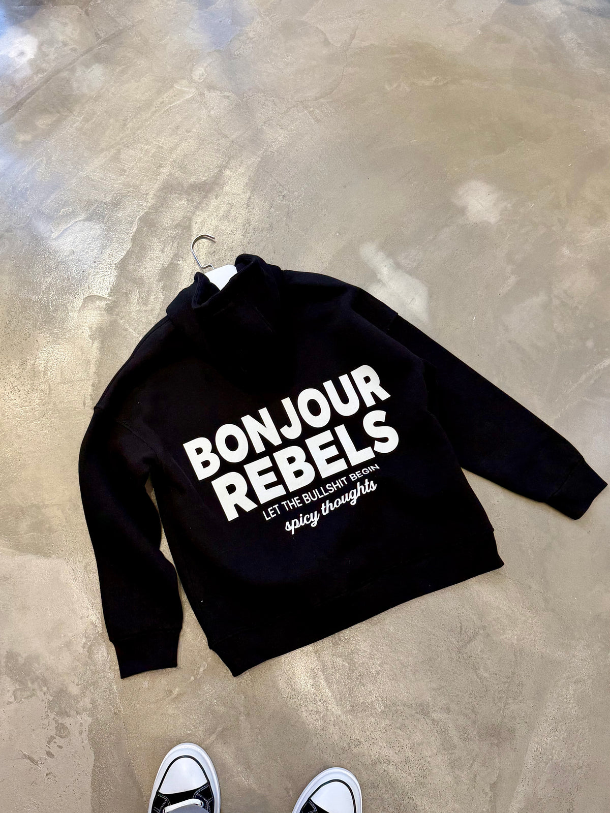 Bonjour Rebels Kanguru Cep Sweatshirt Siyah