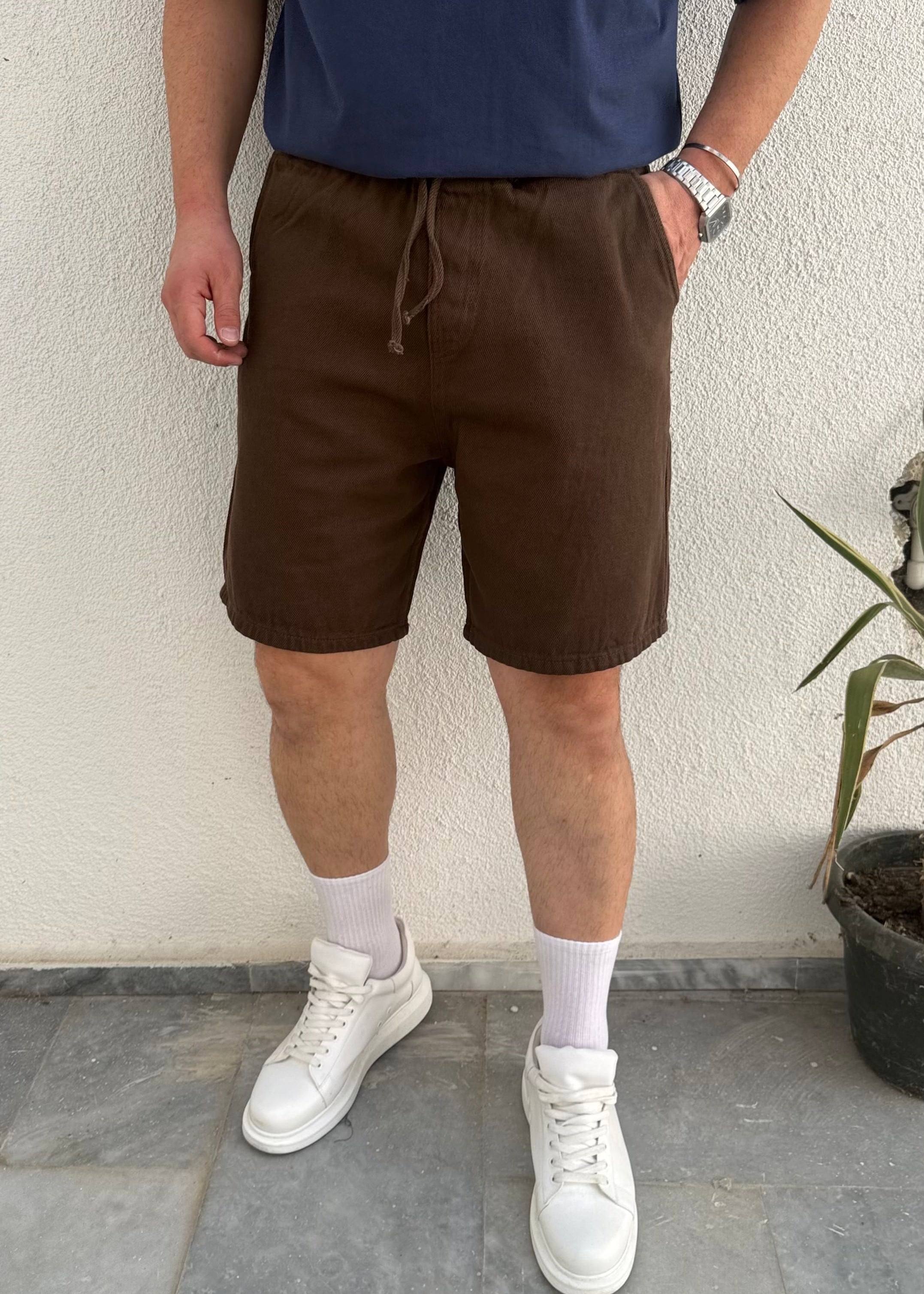 Kahverengi Gabardin Şort