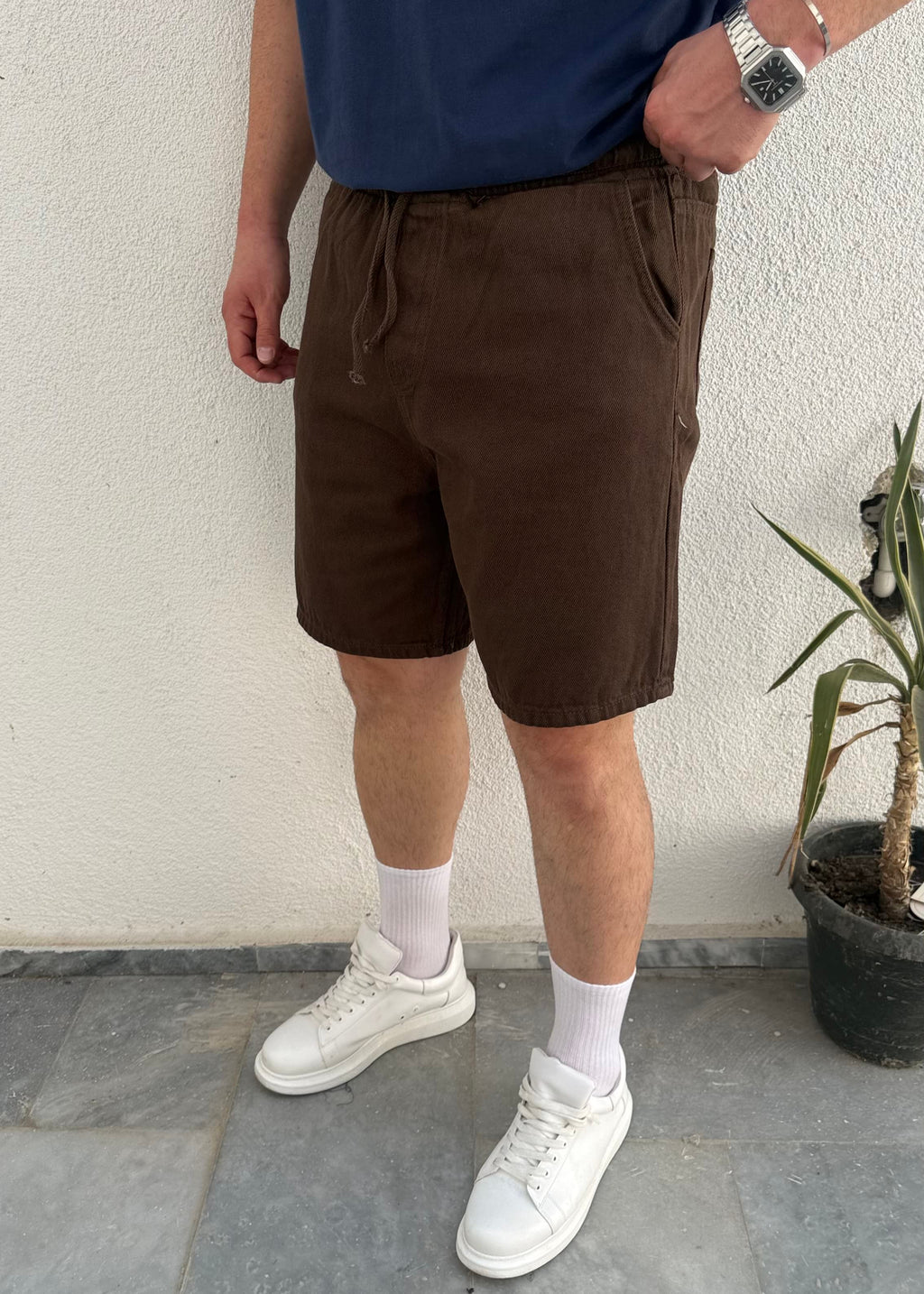 Kahverengi Gabardin Şort