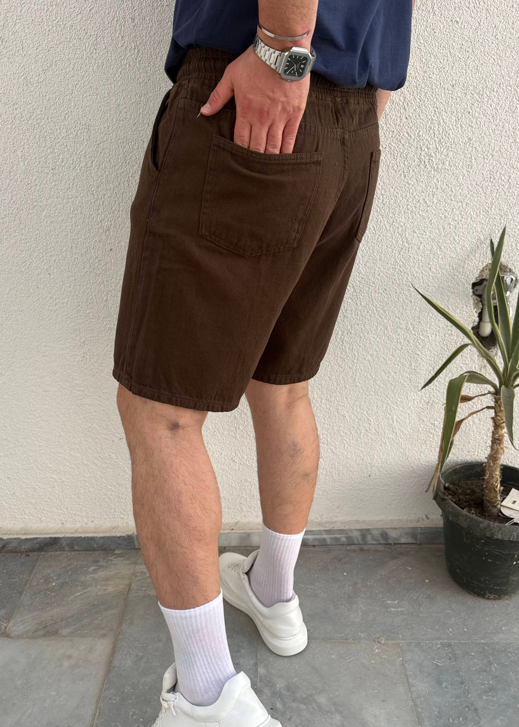 Kahverengi Gabardin Şort