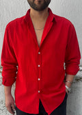 Basic Oversize Göbiş Gömlek Kırmızı