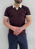 Bordo Polo Yaka T-shirt