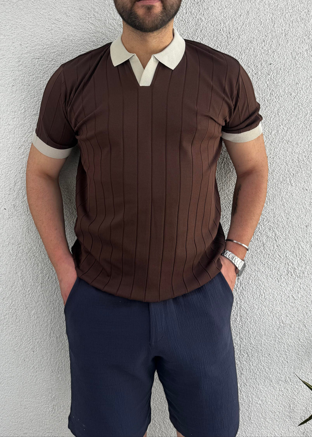 Kahverengi Polo Yaka T-shirt