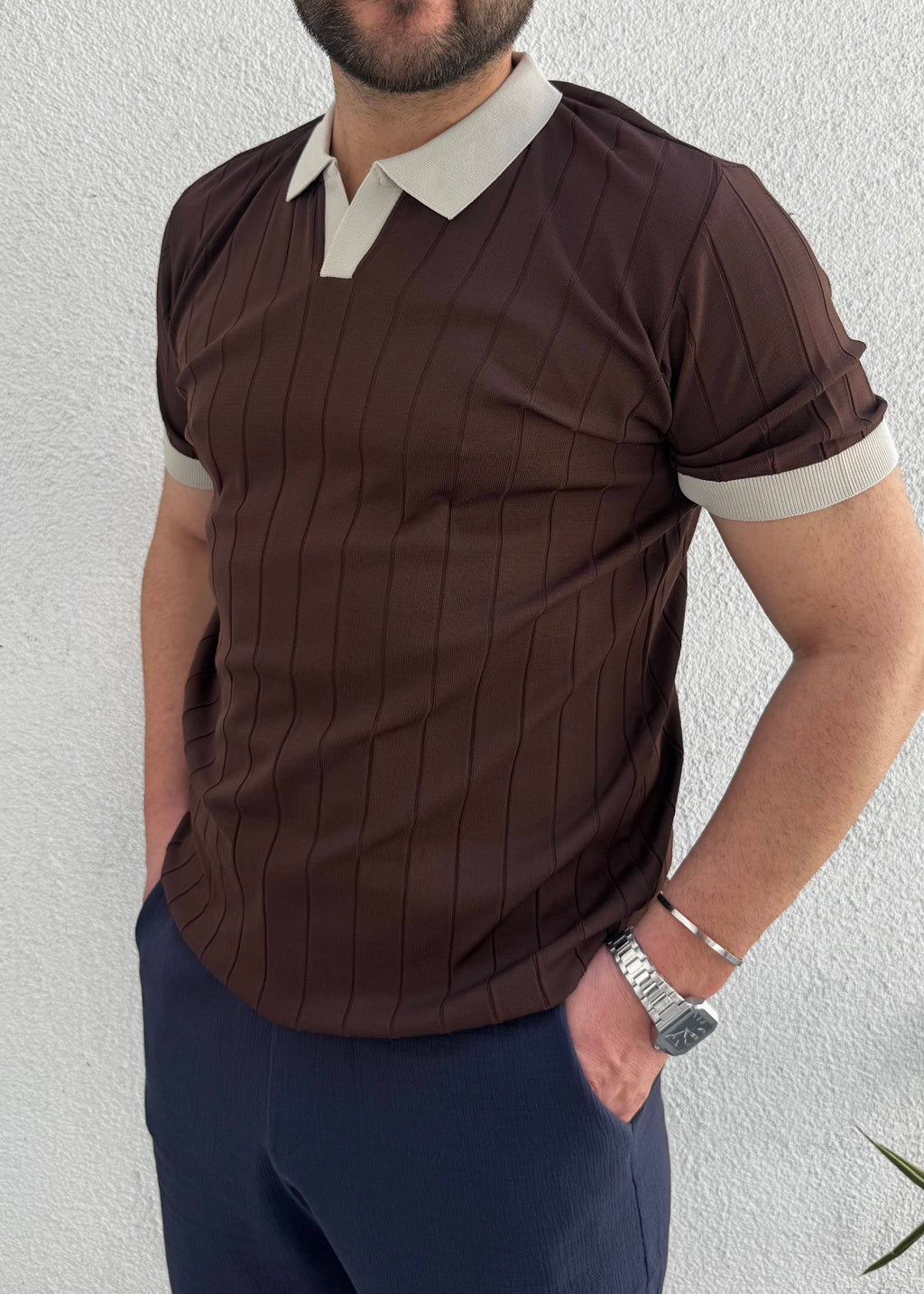 Kahverengi Polo Yaka T-shirt