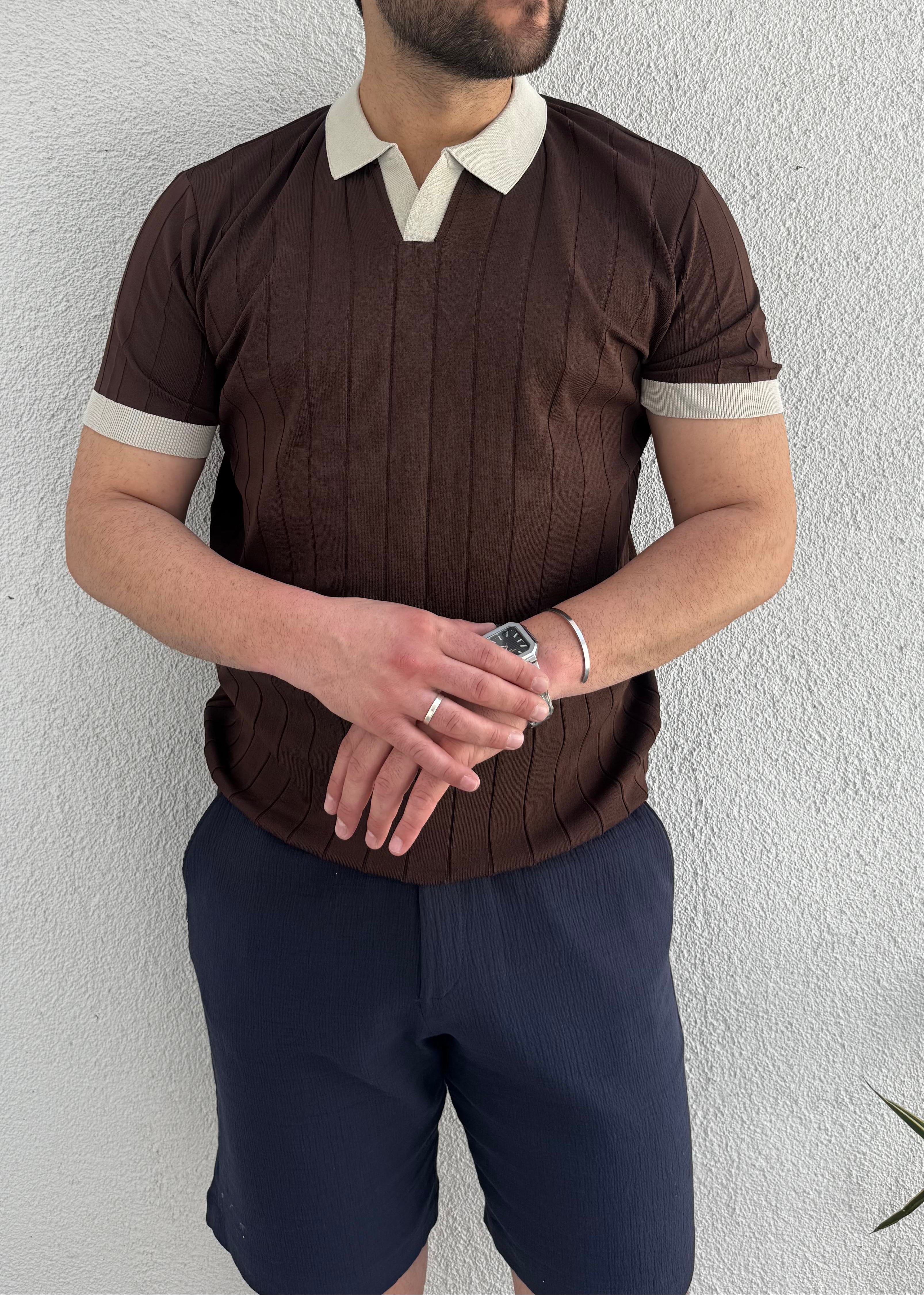 Kahverengi Polo Yaka T-shirt