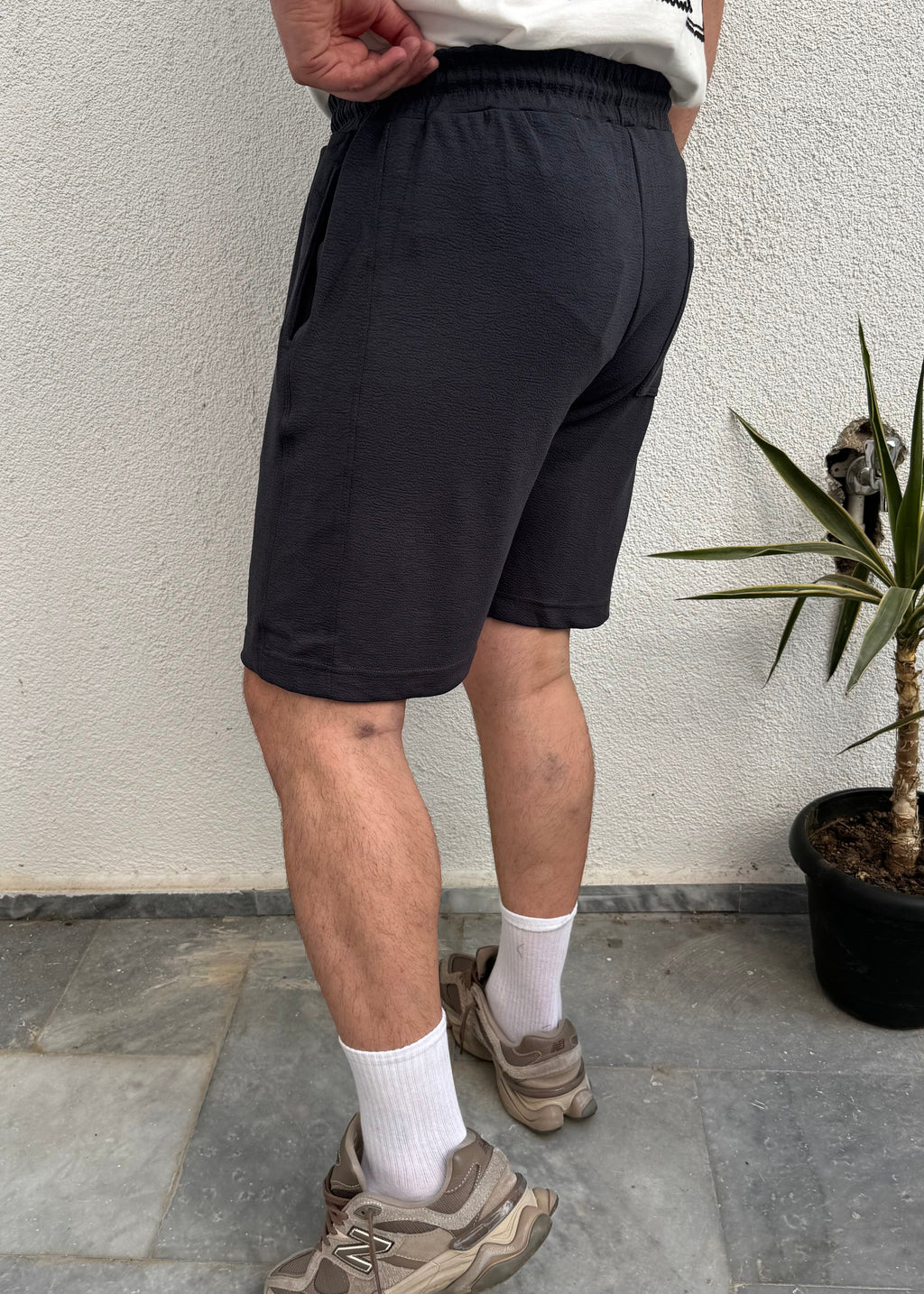 Beli Bağcıklı Basic Şort Füme