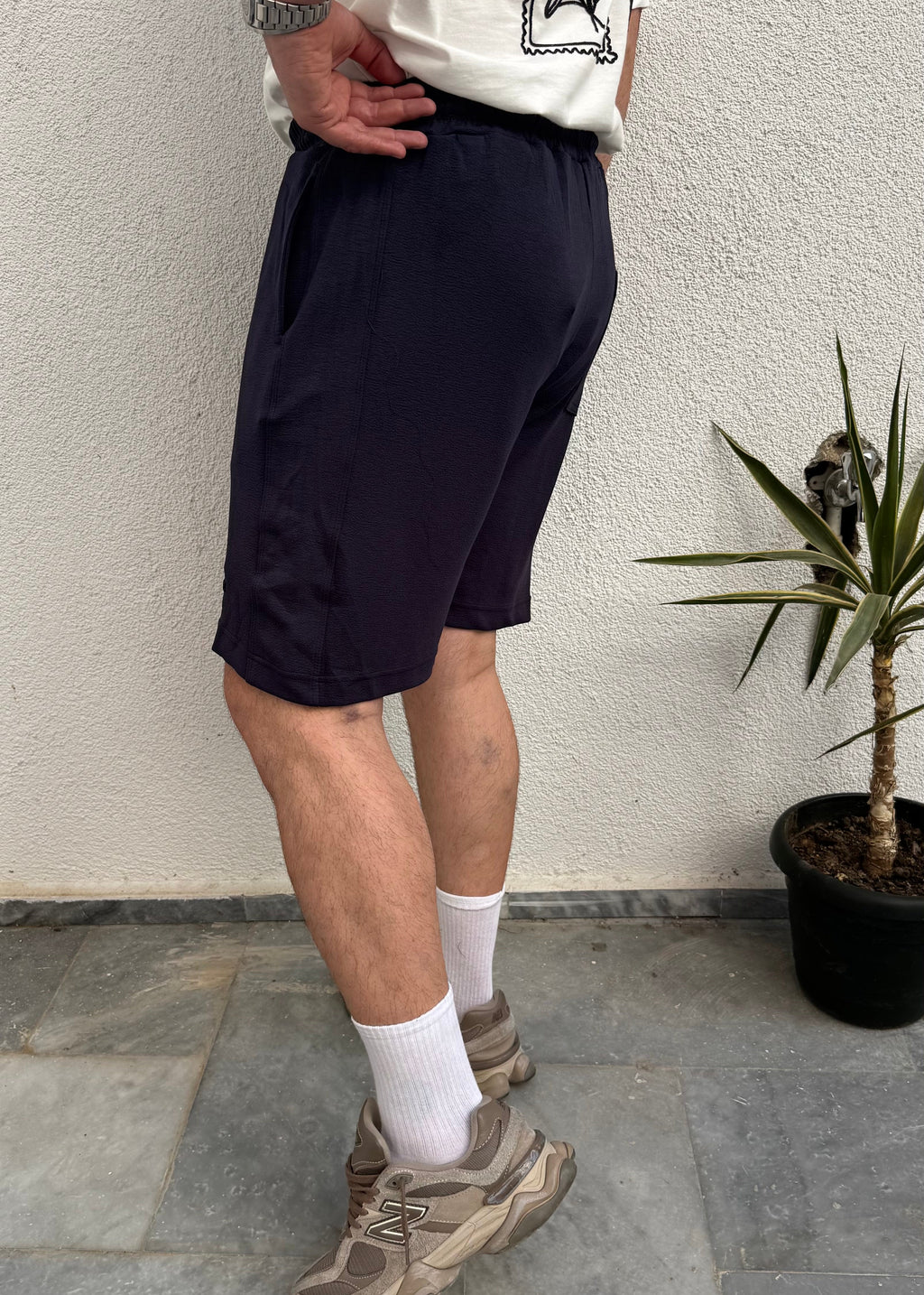 Beli Bağcıklı Basic Şort Lacivert