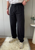 Gıesto Basic Baggy Keten Pantolon Siyah