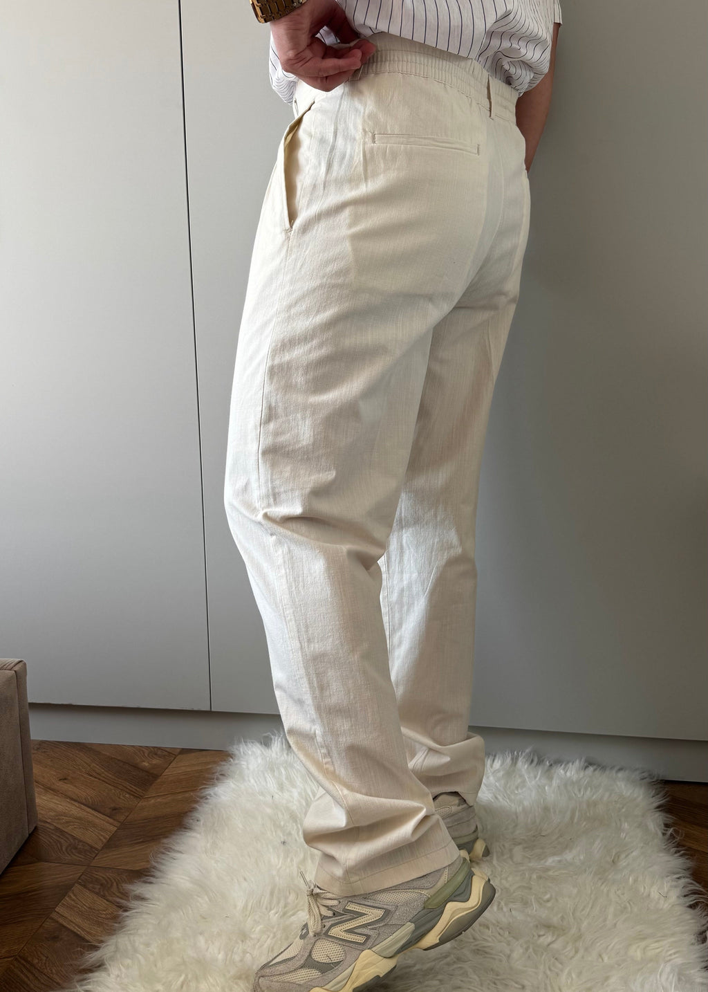 Gıesto Basic Baggy Keten Pantolon Krem