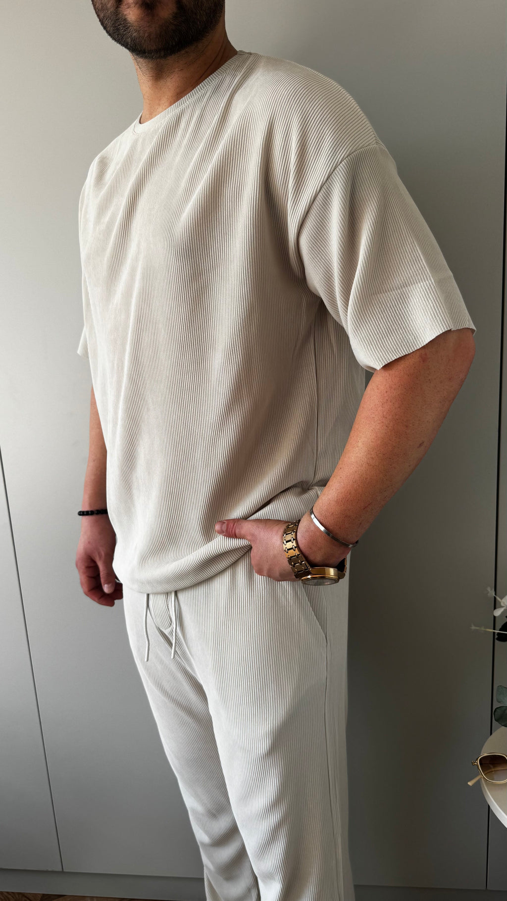 Fitilli Oversize Basic Takım Taş