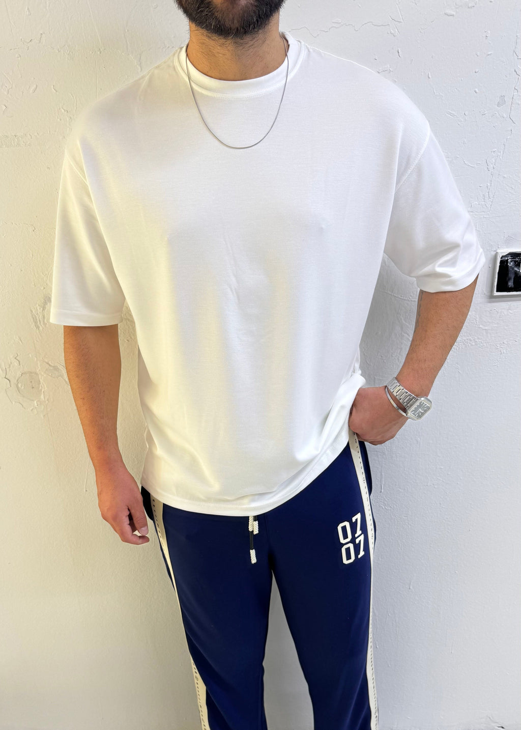 Oysho Kumaş Oversize T-shirt Beyaz