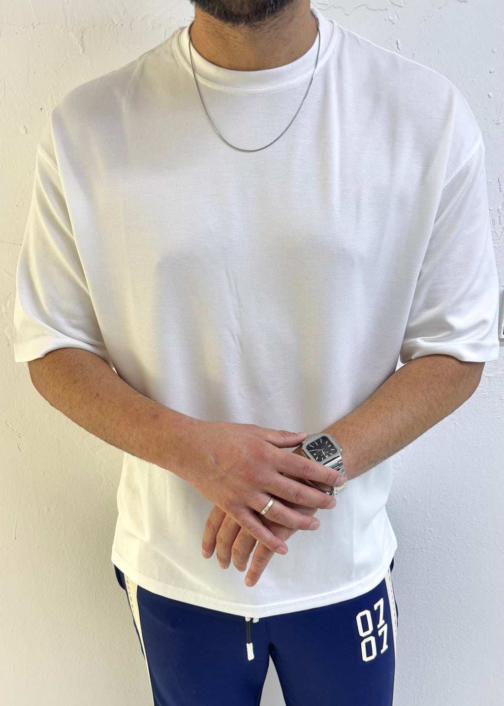 Oysho Kumaş Oversize T-shirt Beyaz