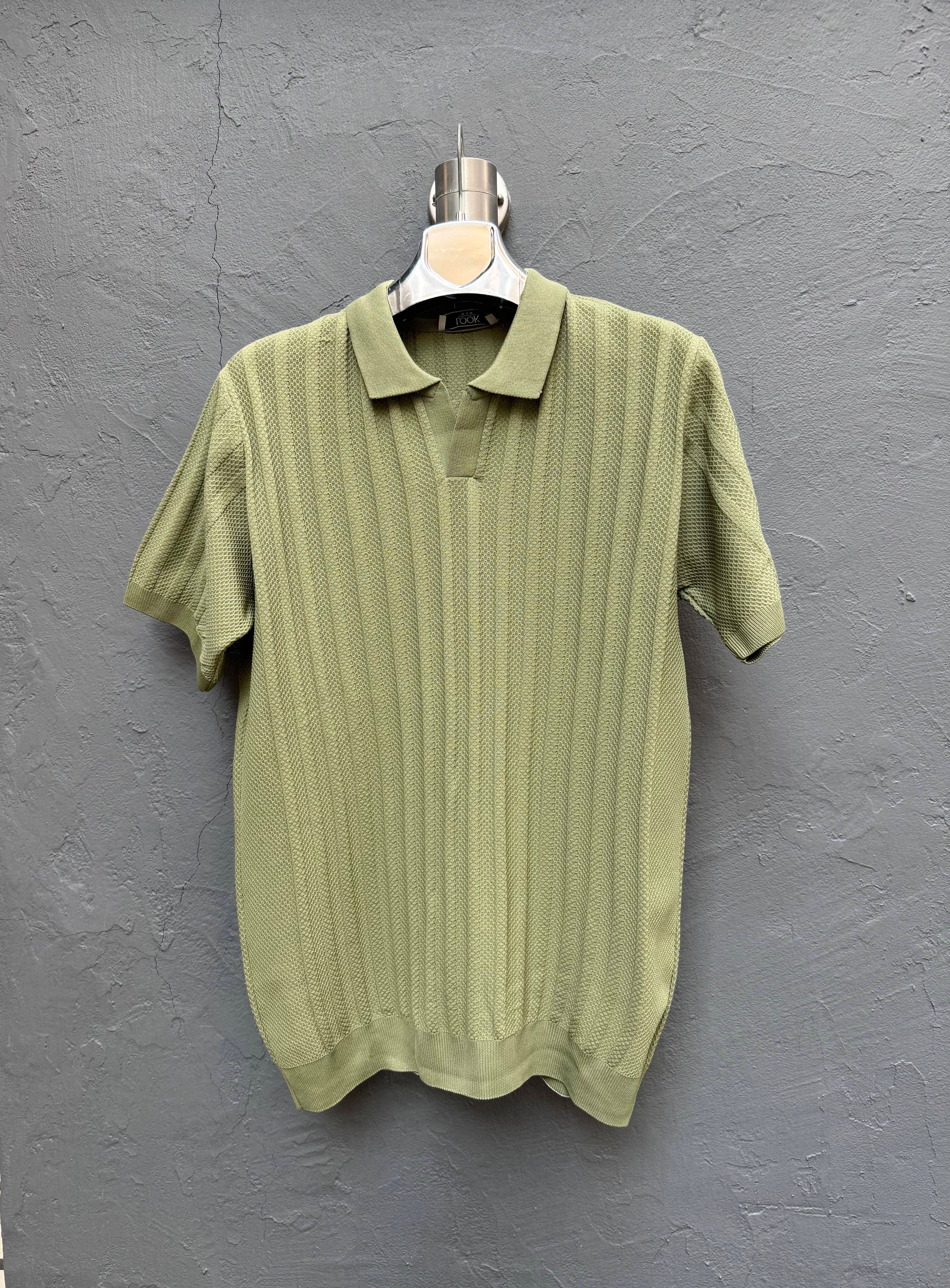 Polo Yaka Triko T-shirt Yeşil