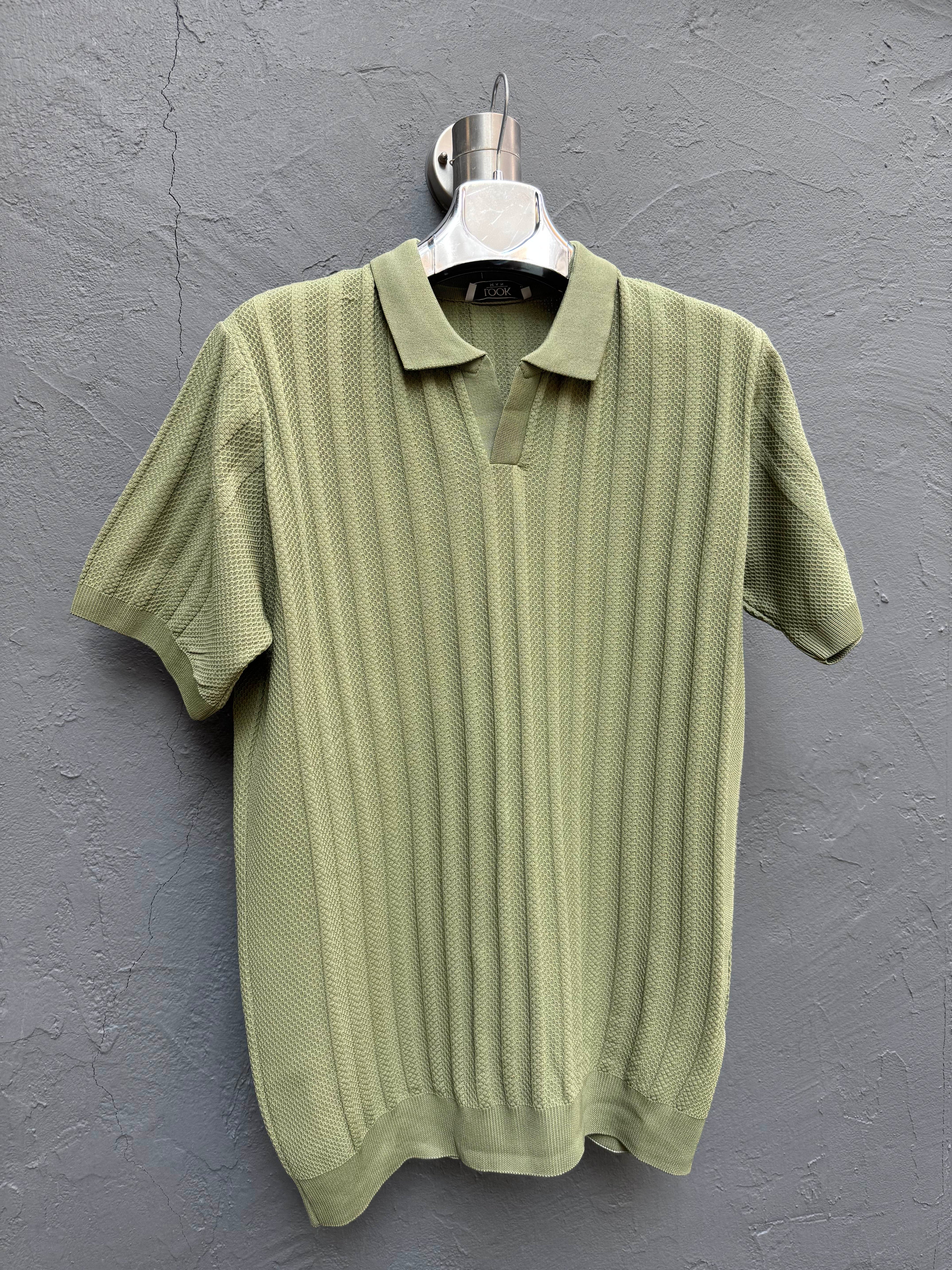 Polo Yaka Triko T-shirt Yeşil