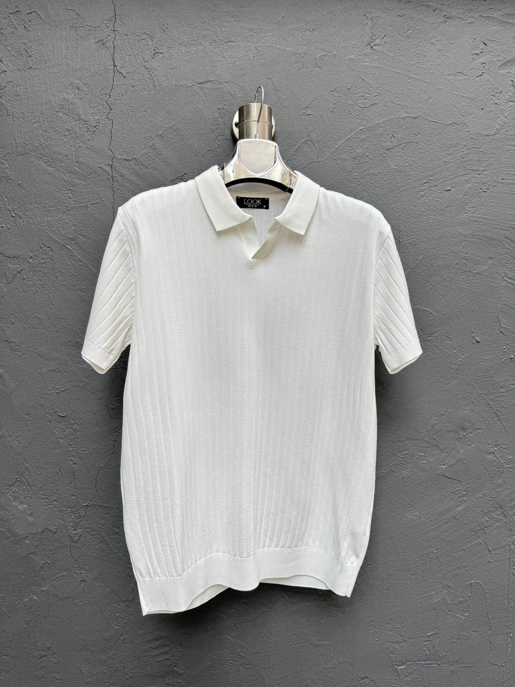 Polo Yaka Triko T-shirt Beyaz