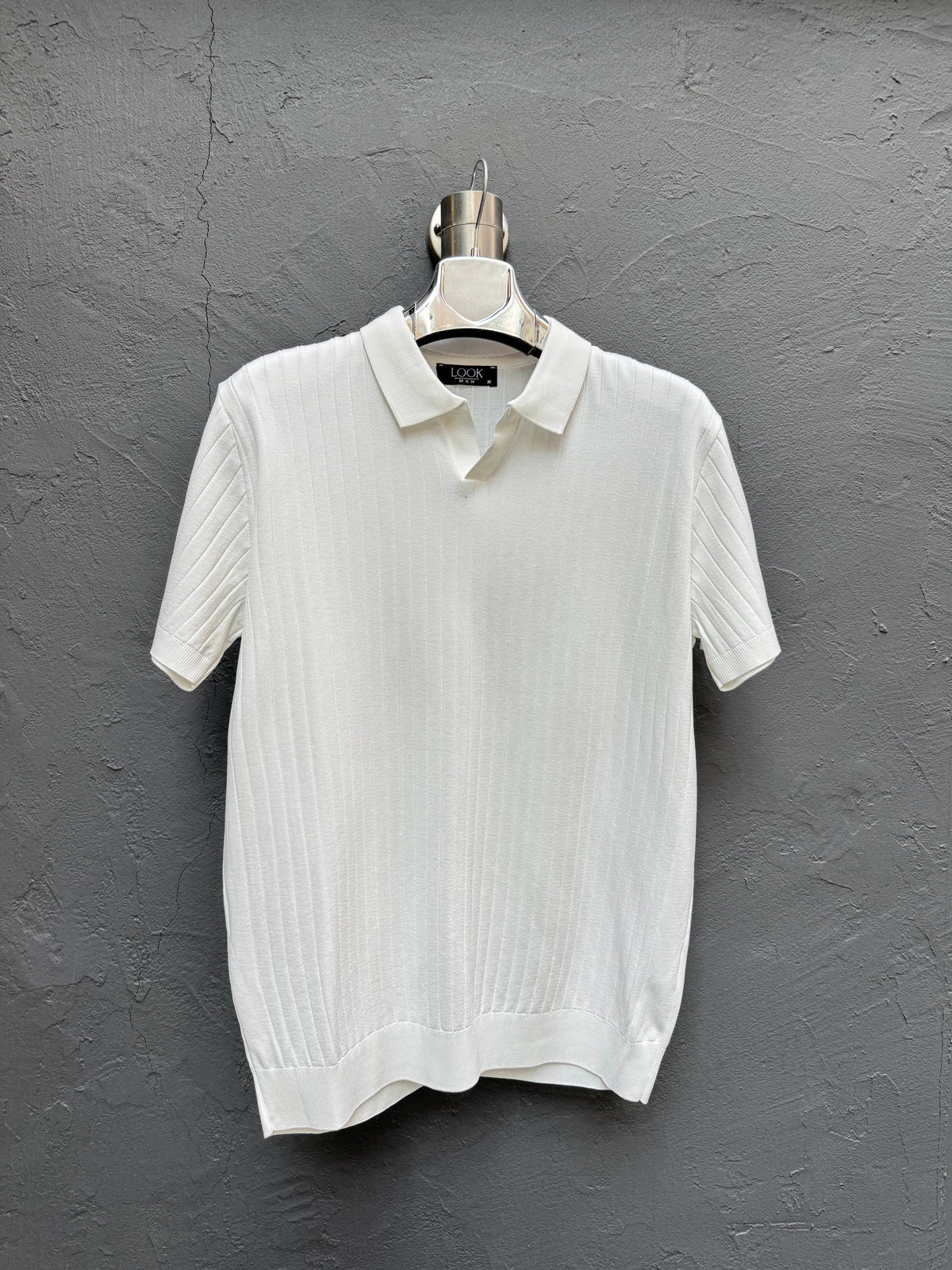 Polo Yaka Triko T-shirt Beyaz