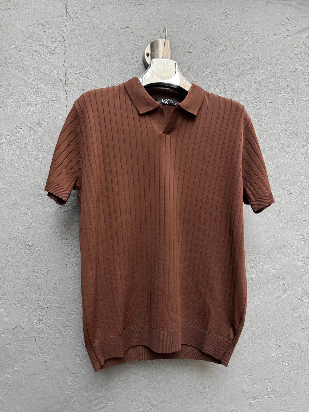 Polo Yaka Triko T-shirt  Kahverengi