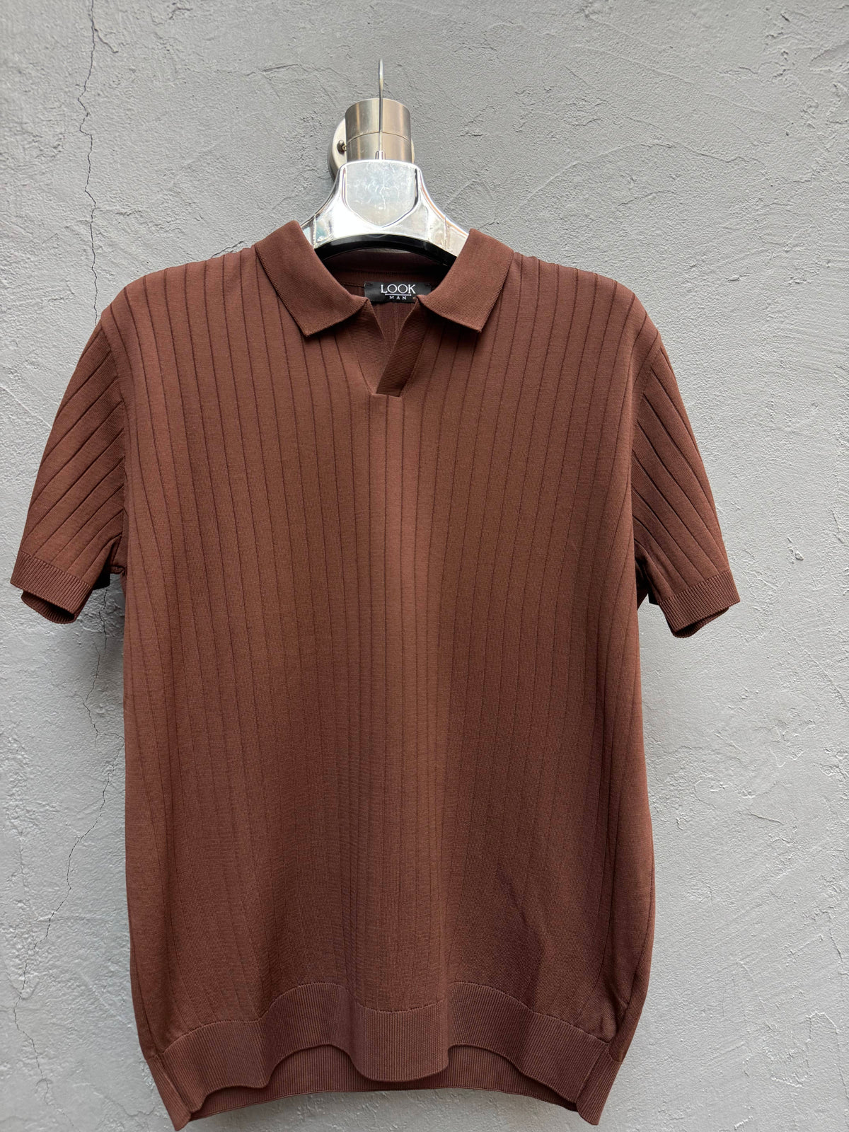 Polo Yaka Triko T-shirt  Kahverengi