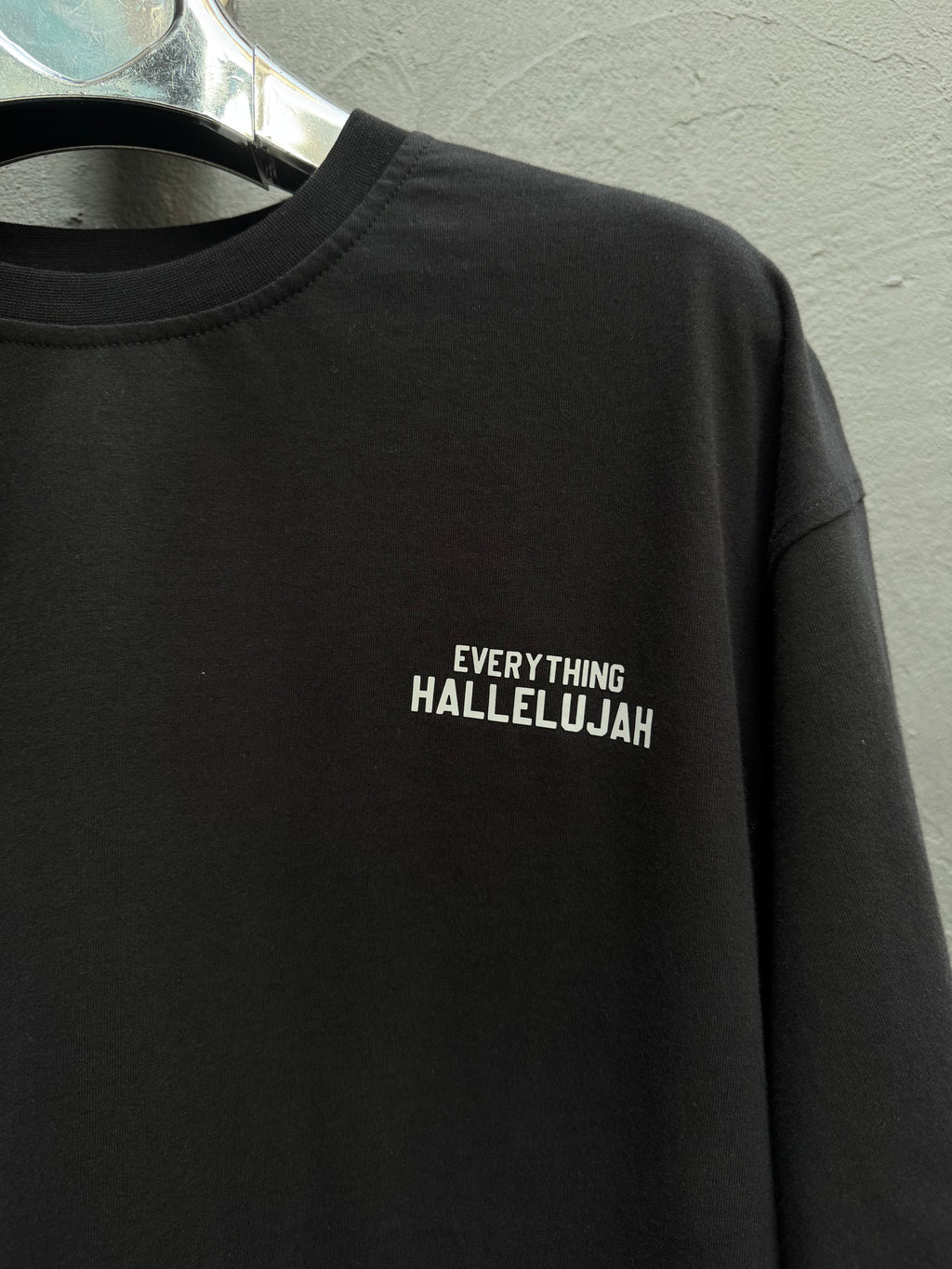Sırt Baskılı T-shirt Siyah