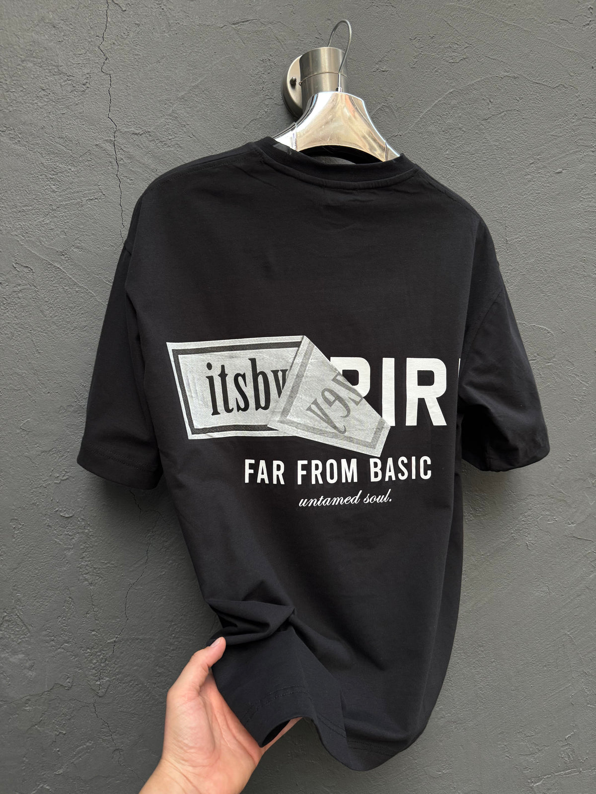 Arka Baskılı T-shirt Siyah
