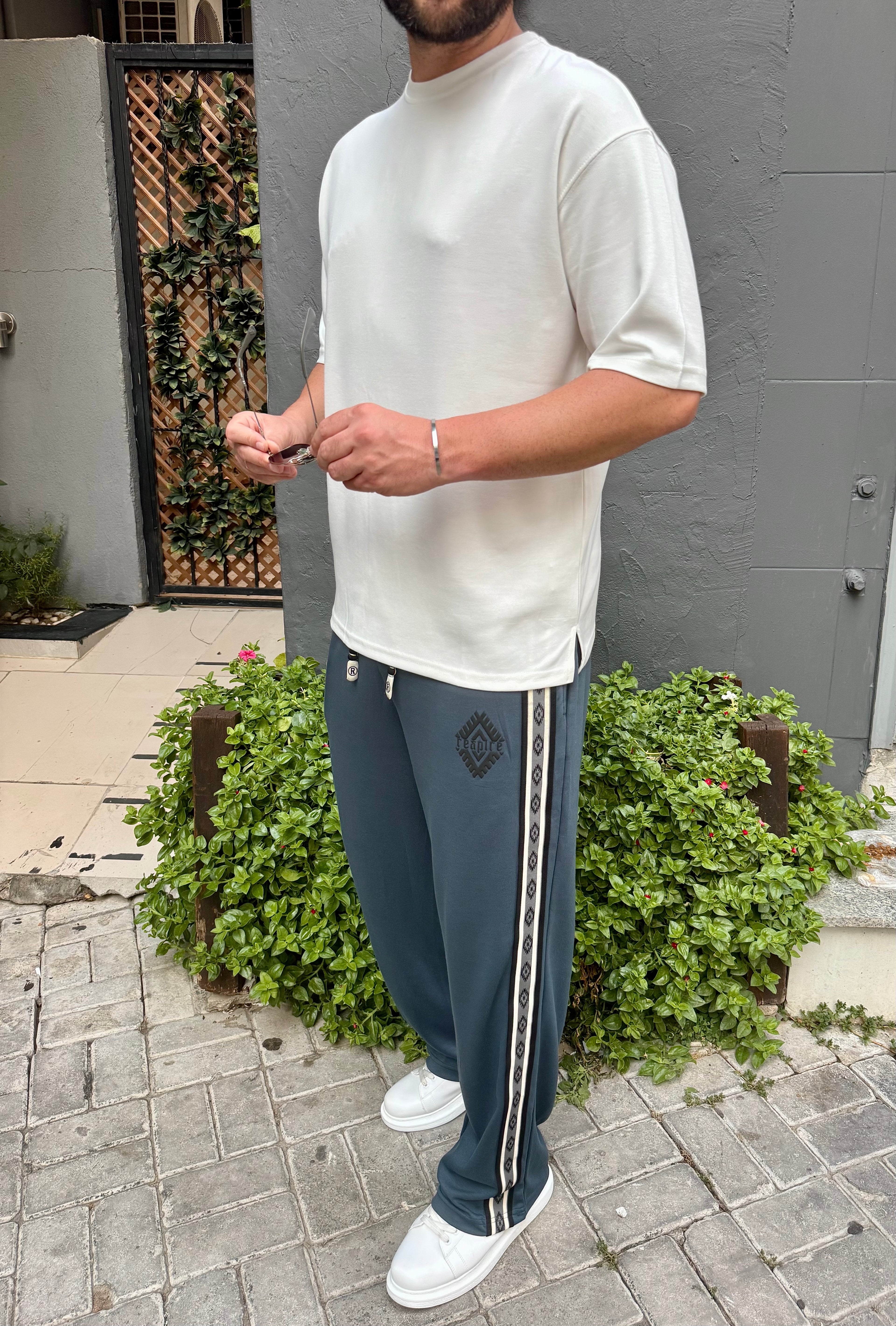 Oysho kumaş Oversize beyaz tişört