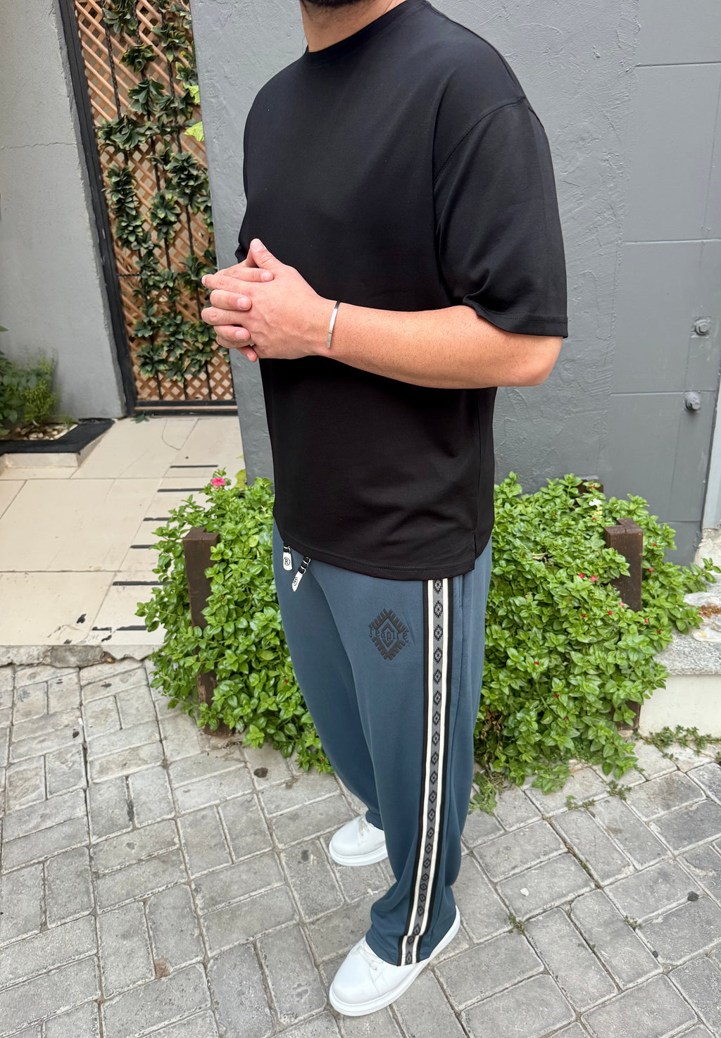 Oysho kumaş Oversize Siyah tişört