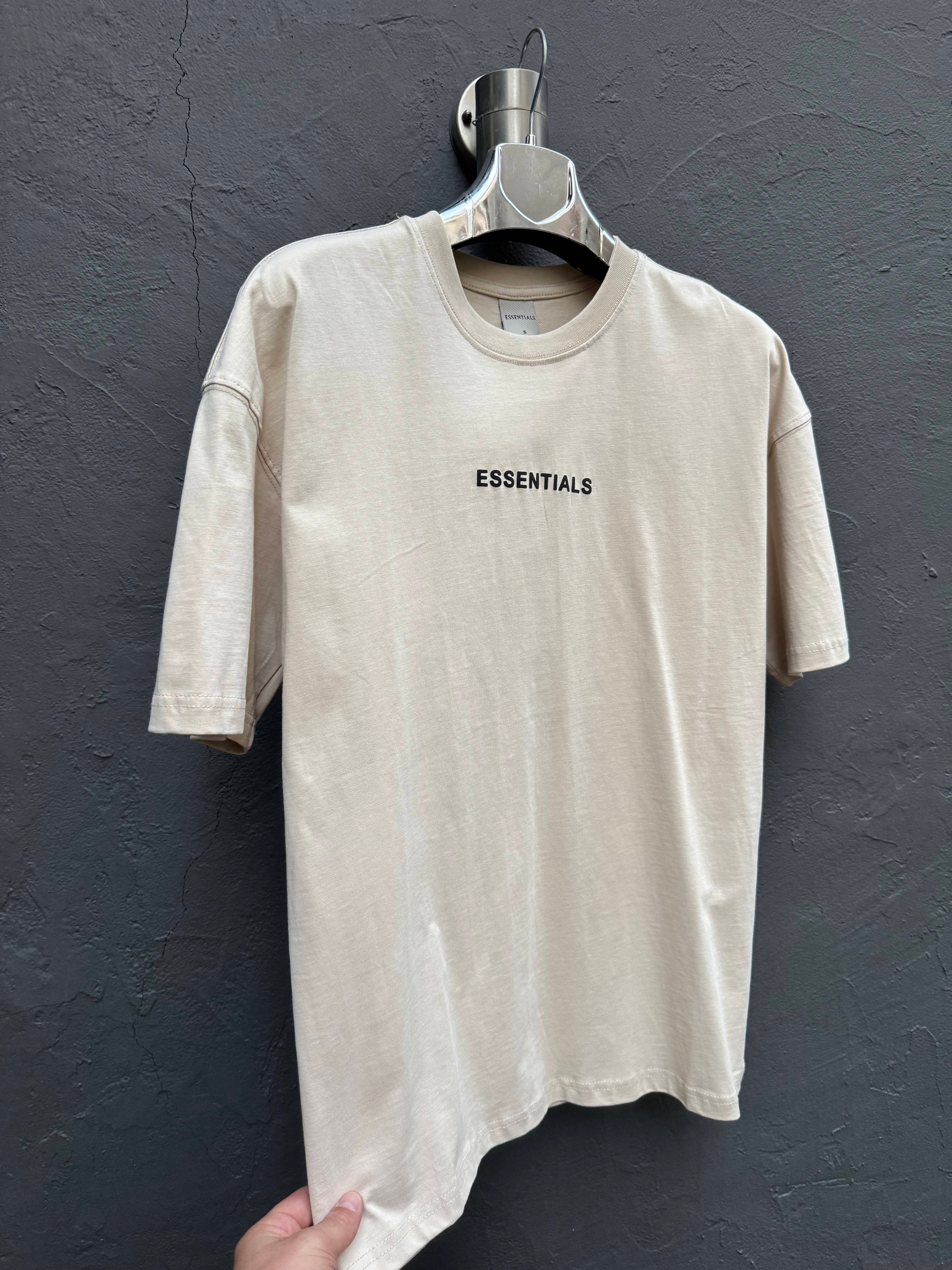 Arka Baskılı T-shirt Krem