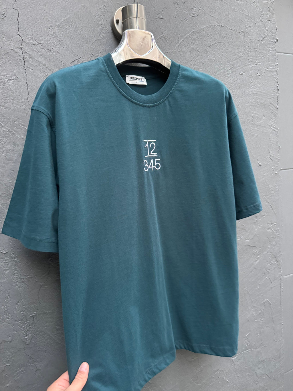 Arka Nakışlı T-shirt Petrol