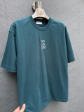 Arka Nakışlı T-shirt Petrol