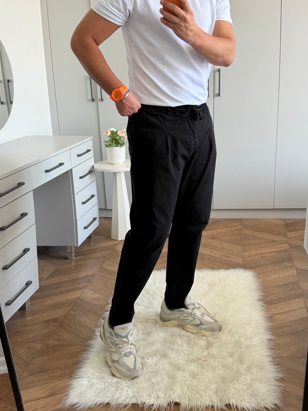 Gabardin Boyfriend Jogger Siyah