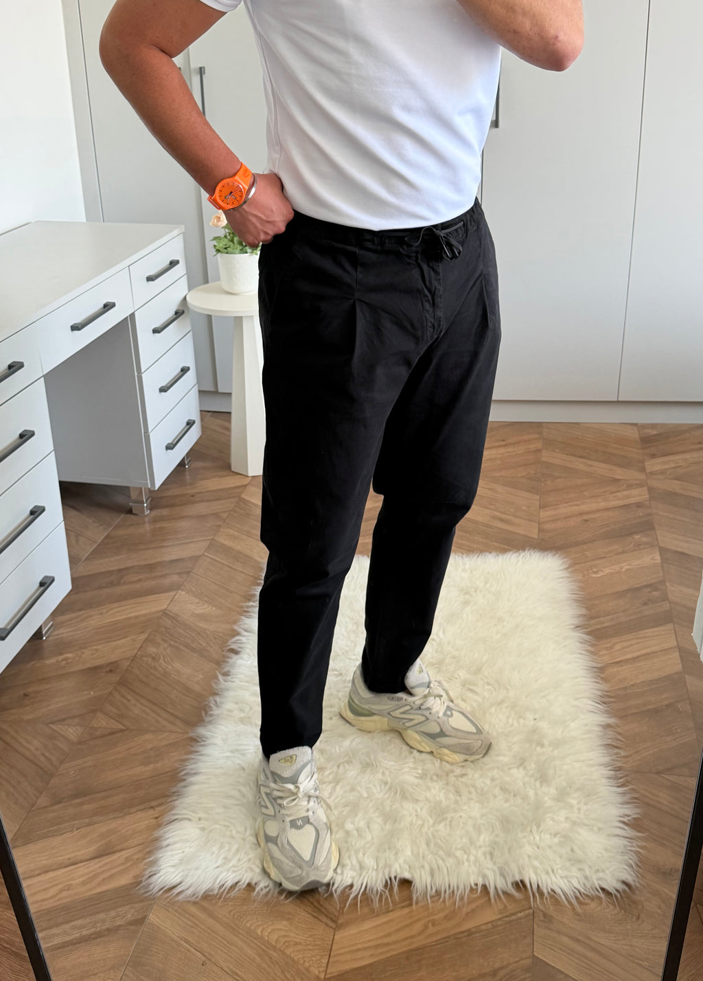 Gabardin Boyfriend Jogger Siyah