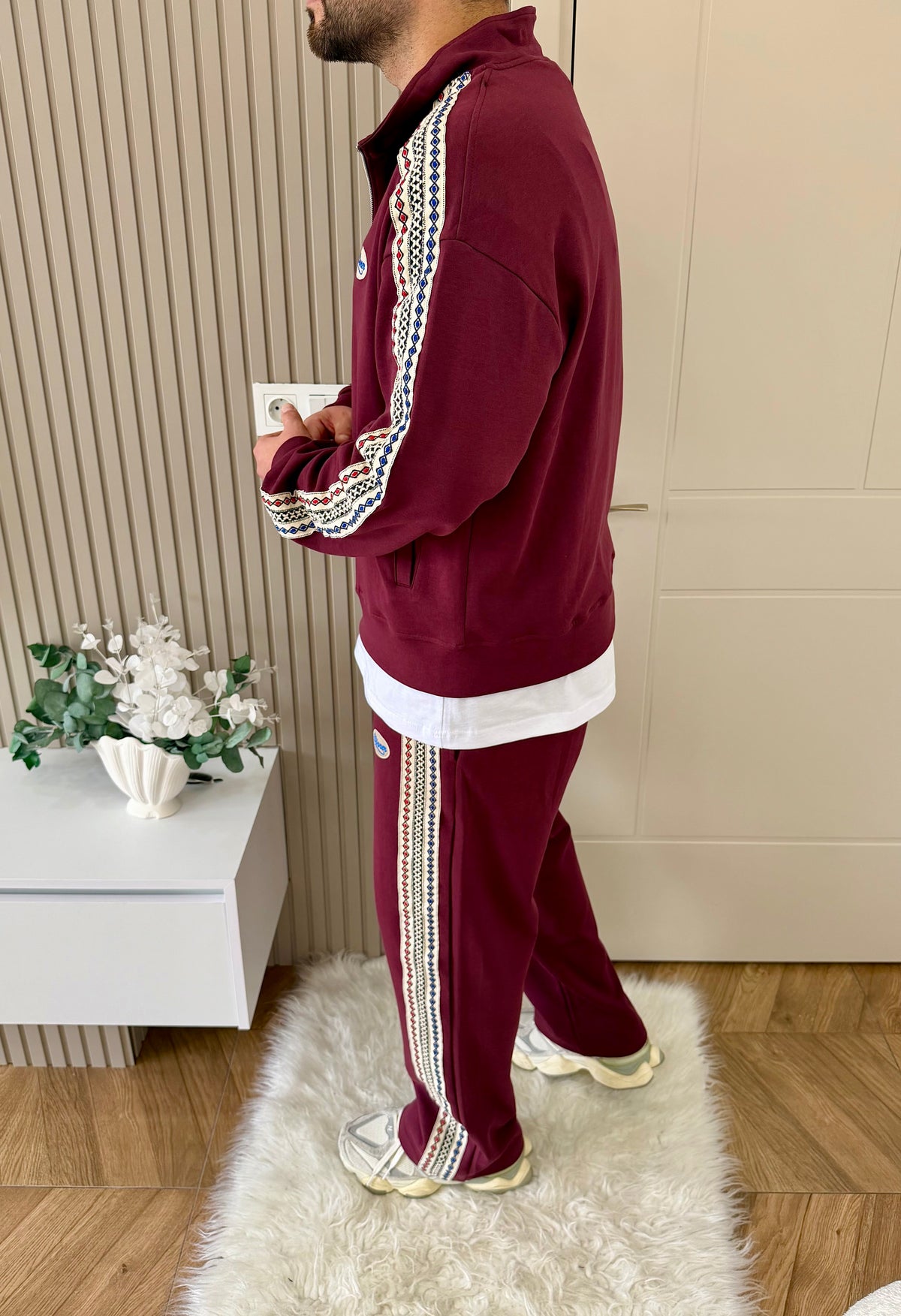Bordo Etnik Desen Winner Takım