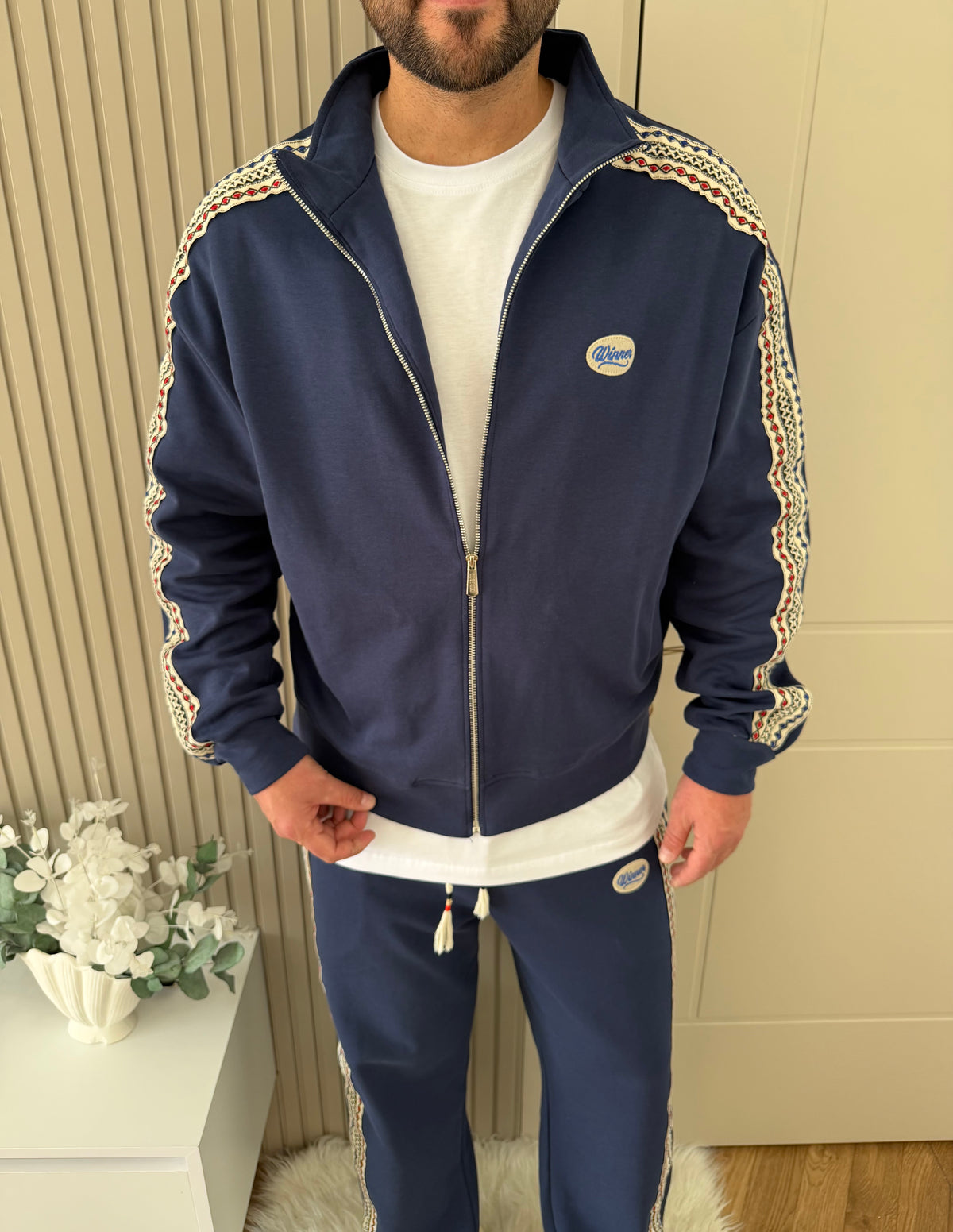 Lacivert Etnik Desen Winner Takım