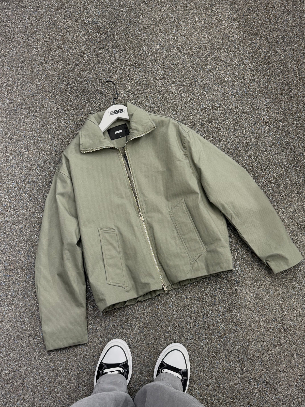 Dik Yaka Oversize Ceket Haki