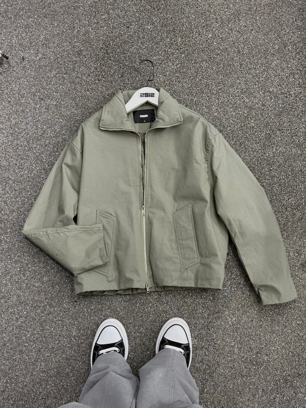 Dik Yaka Oversize Ceket Haki