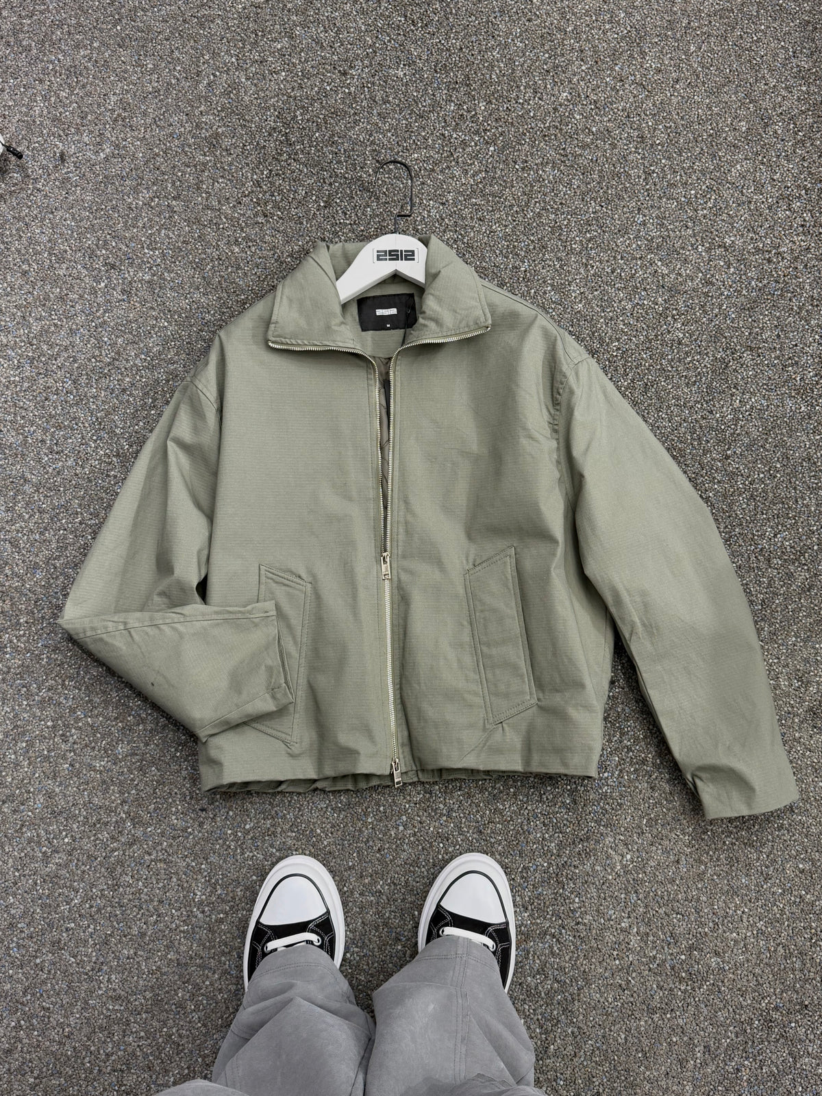Dik Yaka Oversize Ceket Haki