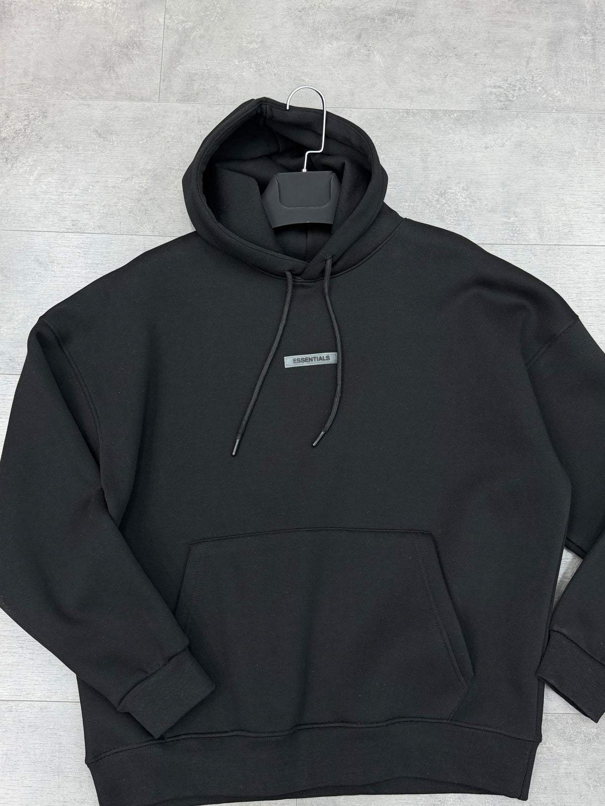 Oversize Kapüşonlu Sweat (Üç İplik Şardonlu) Siyah