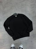 Oversize Sweatshirt Üç İplik Şardonlu Siyah