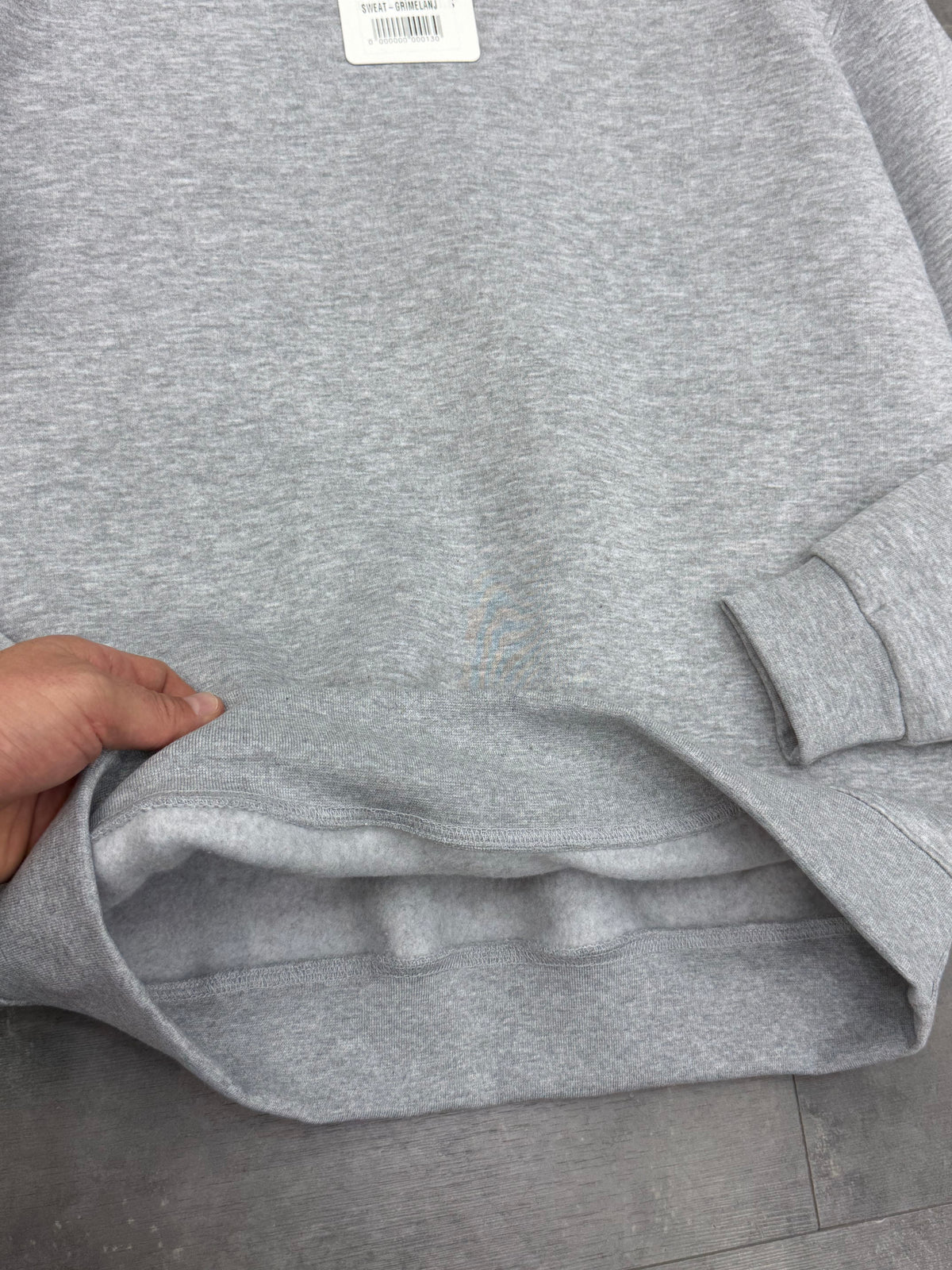 Oversize Sweatshirt Üç İplik Şardonlu Gri