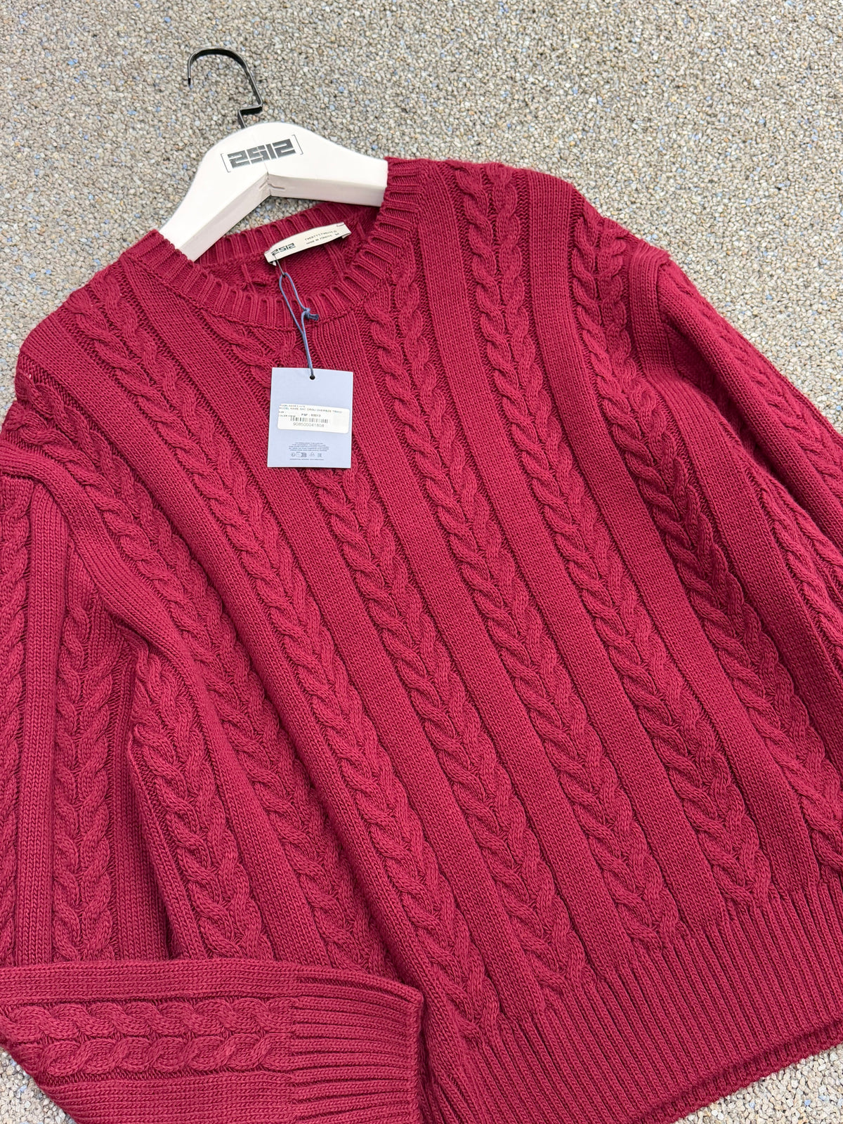Oversize Örme Triko Kazak Bordo