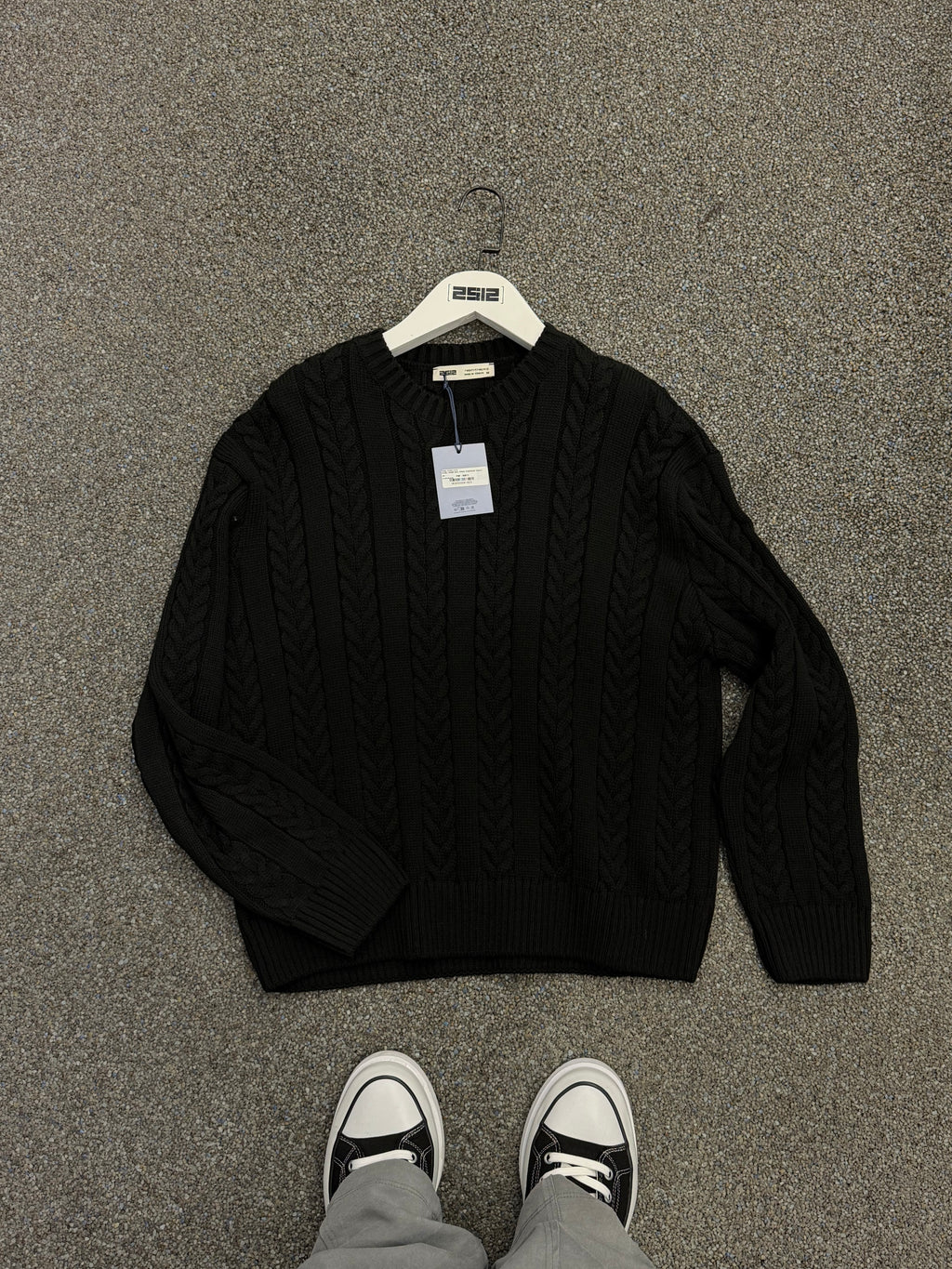 Oversize Örme Triko Kazak Siyah