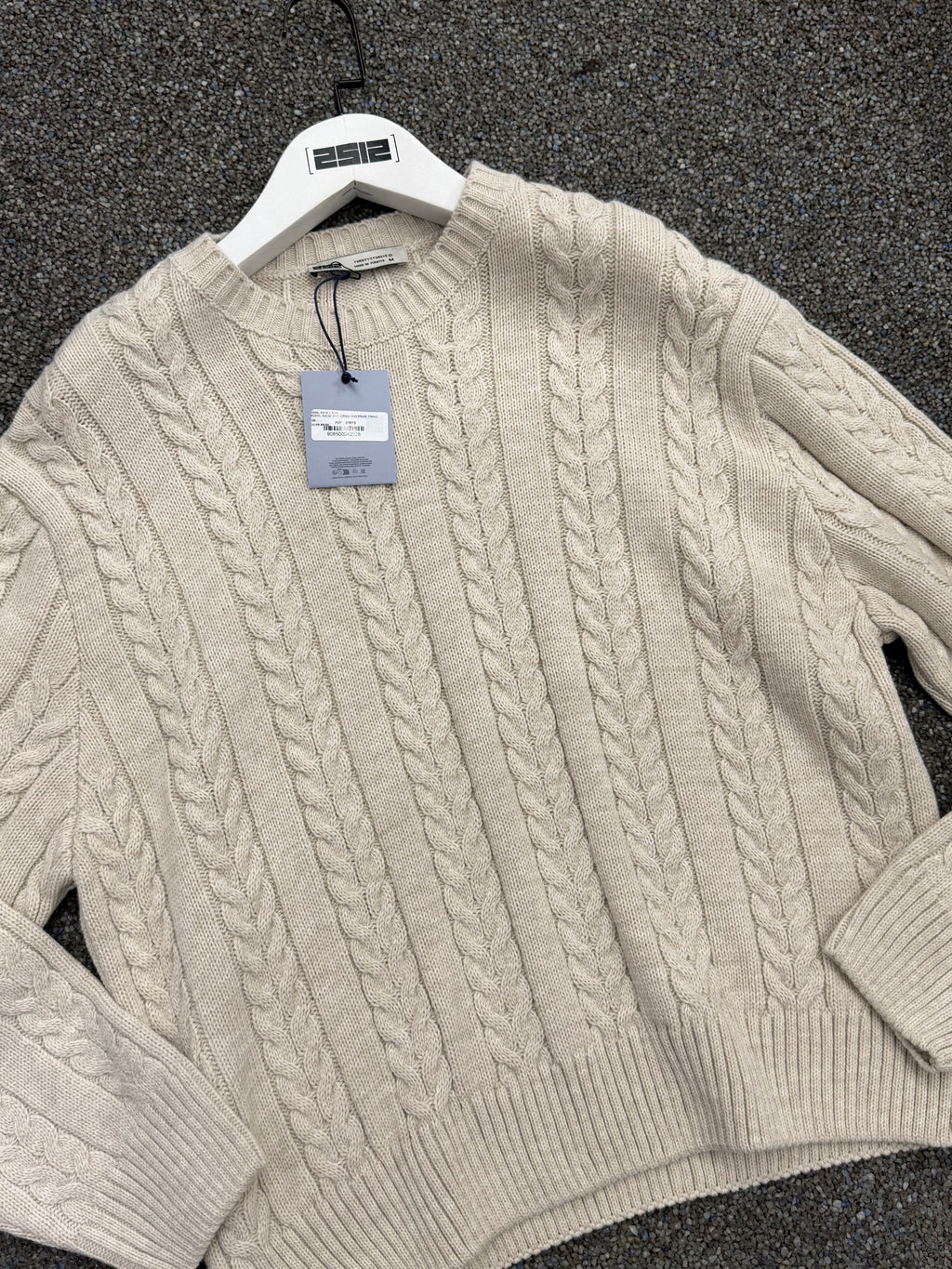 Oversize Örme Triko Kazak Krem